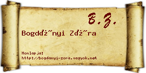 Bogdányi Zóra névjegykártya